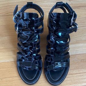 Donald J. Pliner Black Patent Leather Sandals